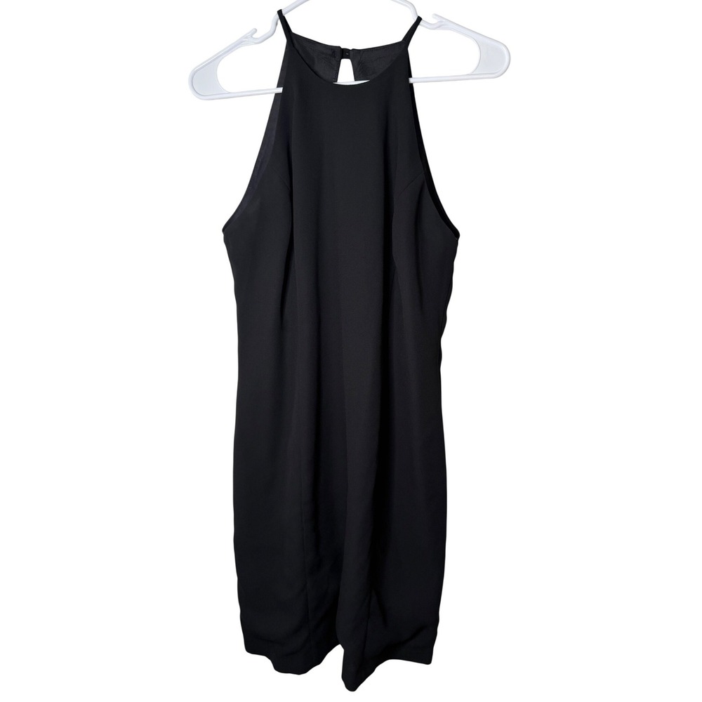 Laundry by Shelli Segal Black Halter Neck Open Back Sheath Dress Vintage Size 12 - Picture 15 of 16